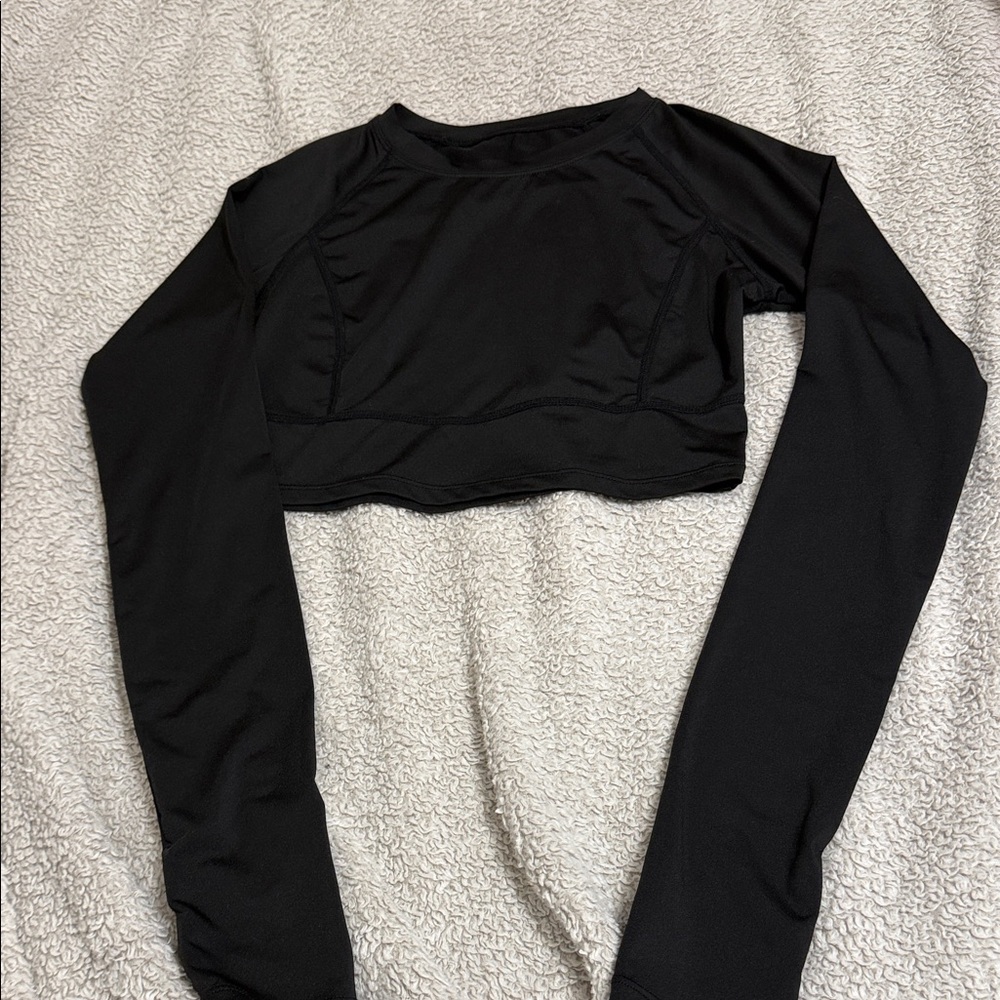 HALARA Black Long Sleeve Crop Top